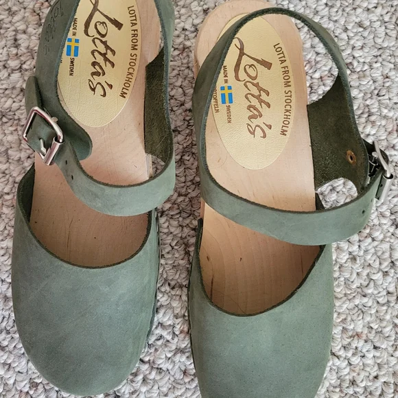 Olive Green Women's Clogs - Picture 8 of 9